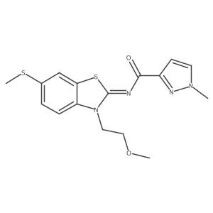 (Z)-N-(3-(2-methoxyethyl)-6-(methylthio)benzo[d]thiazol-2(3H)-ylidene)-1-methyl-1H-pyrazole-3-carboxamide Structure