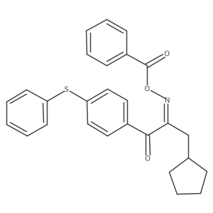 3-Cyclopentyl-1-[4-(phenylthio)phenyl]-1,2-propanedione 2-(O-benzoyloxime)结构式