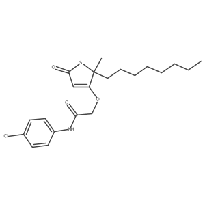 (S)-N-(4-chlorophenyl)-2-((2-methyl-2-octyl-5-oxo-2,5-dihydrothiophen-3-yl)oxy)acetamide结构式