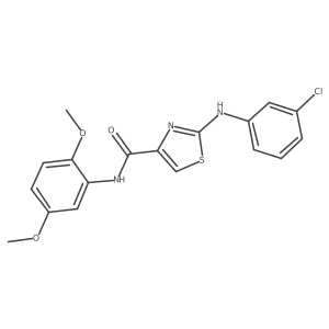 2-((3-chlorophenyl)amino)-N-(2,5-dimethoxyphenyl)thiazole-4-carboxamide结构式