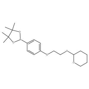 4-[2-(Tetrahydro-2H-pyran-2-ylethoxy)phenoxy]-4,4,5,5-tetramethyl-[1,3,2]dioxaboralane Structure