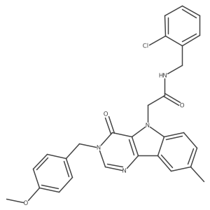 N-(2-chlorobenzyl)-2-(3-(4-methoxybenzyl)-8-methyl-4-oxo-3H-pyrimido[5,4-b]indol-5(4H)-yl)acetamide Structure
