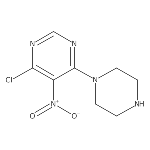 4-Chloro-5-nitro-6-piperazin-1-ylpyrimidine结构式
