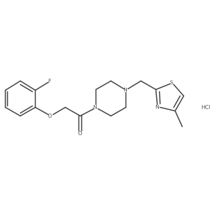 2-(2-Fluorophenoxy)-1-(4-((4-methylthiazol-2-yl)methyl)piperazin-1-yl)ethanone hydrochloride Structure