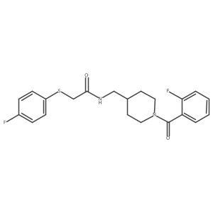 N-((1-(2-fluorobenzoyl)piperidin-4-yl)methyl)-2-((4-fluorophenyl)thio)acetamide Structure