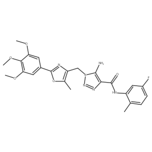 5-amino-N-(5-fluoro-2-methylphenyl)-1-{[5-methyl-2-(3,4,5-trimethoxyphenyl)-1,3-oxazol-4-yl]methyl}-1H-1,2,3-triazole-4-carboxamide结构式