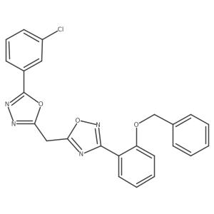 3-(2-(Benzyloxy)phenyl)-5-((5-(3-chlorophenyl)-1,3,4-oxadiazol-2-yl)methyl)-1,2,4-oxadiazole结构式