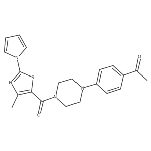 1-(4-(4-(4-methyl-2-(1H-pyrrol-1-yl)thiazole-5-carbonyl)piperazin-1-yl)phenyl)ethanone结构式