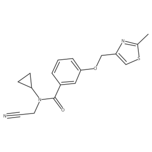 N-(cyanomethyl)-N-cyclopropyl-3-[(2-methyl-1,3-thiazol-4-yl)methoxy]benzamide结构式