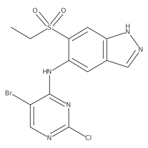 N-(5-Bromo-2-chloro-4-pyrimidinyl)-6-(ethylsulfonyl)-1H-indazol-5-amine结构式