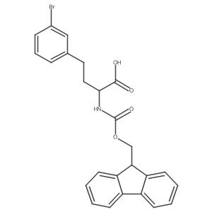 (R)-2-((((9H-Fluoren-9-yl)methoxy)carbonyl)amino)-4-(3-bromophenyl)butanoic acid结构式
