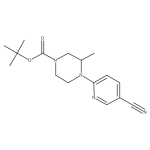 Tert-butyl 4-(5-cyanopyridin-2-yl)-3-methylpiperazine-1-carboxylate结构式
