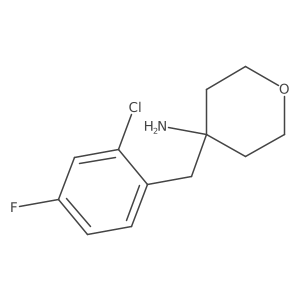 4-[(2-Chloro-4-fluorophenyl)methyl]oxan-4-amine Structure