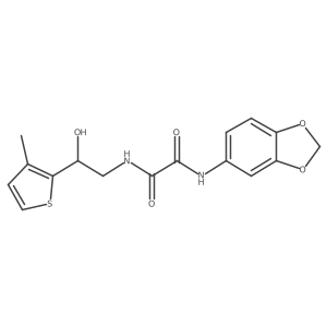 N1-(benzo[d][1,3]dioxol-5-yl)-N2-(2-hydroxy-2-(3-methylthiophen-2-yl)ethyl)oxalamide结构式