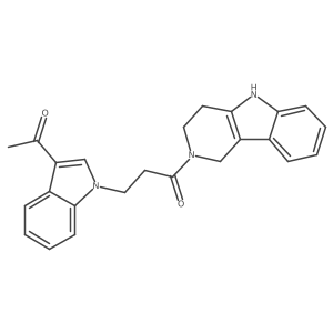 3-(3-acetyl-1H-indol-1-yl)-1-(1,3,4,5-tetrahydro-2H-pyrido[4,3-b]indol-2-yl)-1-propanone结构式