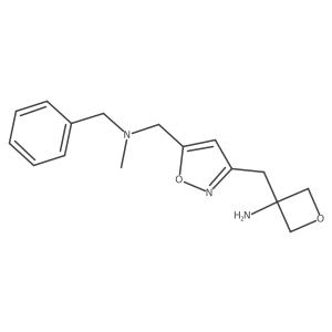 3-((5-((Benzyl(methyl)amino)methyl)isoxazol-3-yl)methyl)oxetan-3-amine Structure