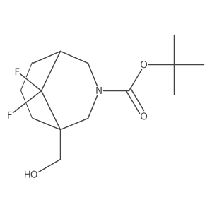 Tert-butyl 9,9-difluoro-1-(hydroxymethyl)-3-azabicyclo[3.3.1]nonane-3-carboxylate Structure