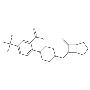 6-({4-[2-Nitro-4-(trifluoromethyl)phenyl]piperazin-1-yl}methyl)-6-azabicyclo[3.2.0]heptan-7-one Structure