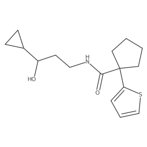 N-(3-cyclopropyl-3-hydroxypropyl)-1-(thiophen-2-yl)cyclopentanecarboxamide Structure