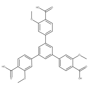 4-[3,5-Bis(4-carboxy-3-methoxyphenyl)phenyl]-2-methoxybenzoic acid Structure