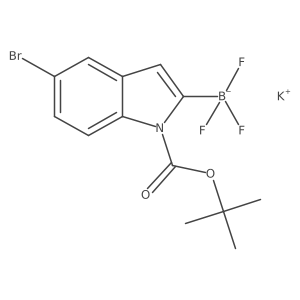 Potassium (5-bromo-1-(tert-butoxycarbonyl)-1H-indol-2-yl)trifluoroborate结构式