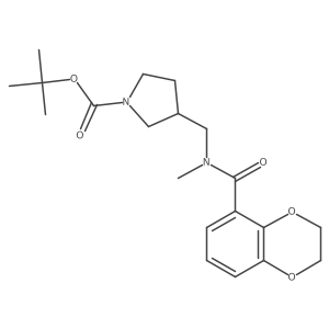 tert-Butyl 3-((N-methyl-2,3-dihydrobenzo[b][1,4]dioxine-5-carboxamido)methyl)pyrrolidine-1-carboxylate Structure