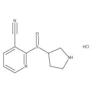 2-[(S)-[(3R)-pyrrolidin-3-yl]sulfinyl]pyridine-3-carbonitrile;hydrochloride Structure