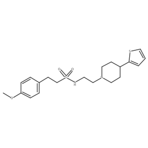 2-(4-methoxyphenyl)-N-(2-(4-(thiophen-2-yl)piperidin-1-yl)ethyl)ethanesulfonamide结构式