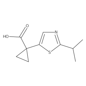 1-[2-(Propan-2-yl)-1,3-thiazol-5-yl]cyclopropane-1-carboxylic acid结构式