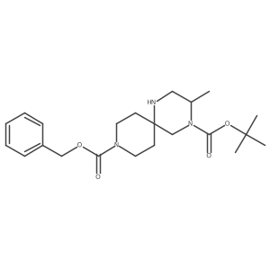 9-Benzyl 4-(tert-butyl) 3-methyl-1,4,9-triazaspiro[5.5]undecane-4,9-dicarboxylate Structure