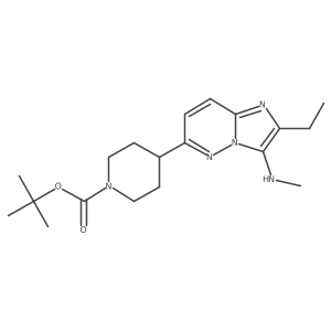 Tert-butyl 4-(2-ethyl-3-(methylamino)imidazo[1,2-b]pyridazin-6-yl)piperidine-1-carboxylate结构式