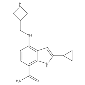 4-((Azetidin-3-ylmethyl)amino)-2-cyclopropyl-1H-indole-7-carboxamide Structure