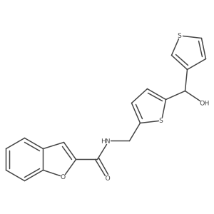 N-((5-(hydroxy(thiophen-3-yl)methyl)thiophen-2-yl)methyl)benzofuran-2-carboxamide结构式