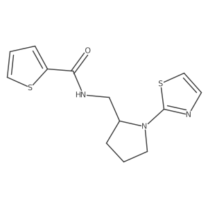 N-((1-(thiazol-2-yl)pyrrolidin-2-yl)methyl)thiophene-2-carboxamide结构式