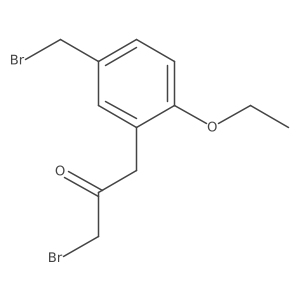1-Bromo-3-(5-(bromomethyl)-2-ethoxyphenyl)propan-2-one Structure