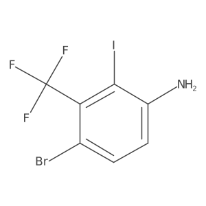4-Bromo-2-iodo-3-(trifluoromethyl)benzenamine结构式