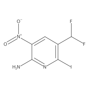 5-(difluoromethyl)-6-iodo-3-nitro-pyridin-2-amine结构式