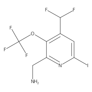 2-(Aminomethyl)-4-(difluoromethyl)-6-iodo-3-(trifluoromethoxy)pyridine Structure