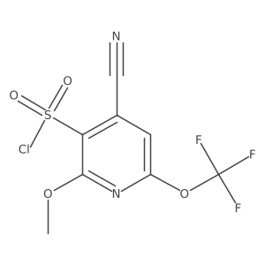 4-Cyano-2-methoxy-6-(trifluoromethoxy)pyridine-3-sulfonyl chloride结构式
