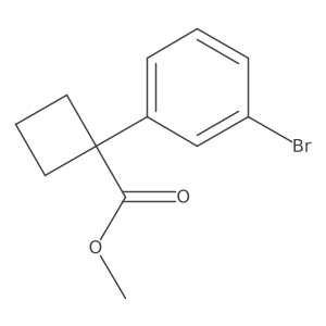 Methyl 1-(3-bromophenyl)cyclobutane-1-carboxylate结构式