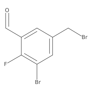 Benzaldehyde, 3-bromo-5-(bromomethyl)-2-fluoro- Structure