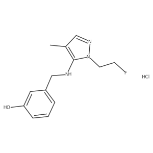 3-[[[2-(2-Fluoroethyl)-4-methylpyrazol-3-yl]amino]methyl]phenol;hydrochloride结构式