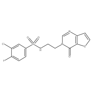 3-chloro-4-fluoro-N-(2-(4-oxothieno[3,2-d]pyrimidin-3(4H)-yl)ethyl)benzenesulfonamide结构式