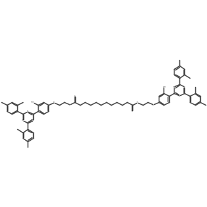 Bis(2-(4-(4,6-bis(2,4-dimethylphenyl)-1,3,5-triazin-2-yl)-3-hydroxyphenoxy)ethyl) dodecanedioate Structure