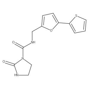 2-oxo-N-((5-(thiophen-2-yl)furan-2-yl)methyl)imidazolidine-1-carboxamide结构式