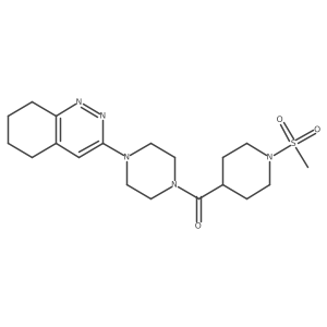 (1-(Methylsulfonyl)piperidin-4-yl)(4-(5,6,7,8-tetrahydrocinnolin-3-yl)piperazin-1-yl)methanone结构式