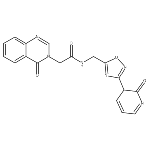 N-[[3-(2-oxo-3H-pyridin-3-yl)-1,2,4-oxadiazol-5-yl]methyl]-2-(4-oxoquinazolin-3-yl)acetamide结构式