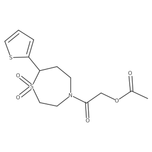 2-(1,1-Dioxido-7-(thiophen-2-yl)-1,4-thiazepan-4-yl)-2-oxoethyl acetate Structure
