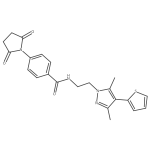 N-(2-(3,5-dimethyl-4-(thiophen-2-yl)-1H-pyrazol-1-yl)ethyl)-4-(2,5-dioxopyrrolidin-1-yl)benzamide Structure