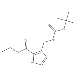 Ethyl 3-(((tert-butoxycarbonyl)amino)methyl)-1H-pyrrole-2-carboxylate结构式